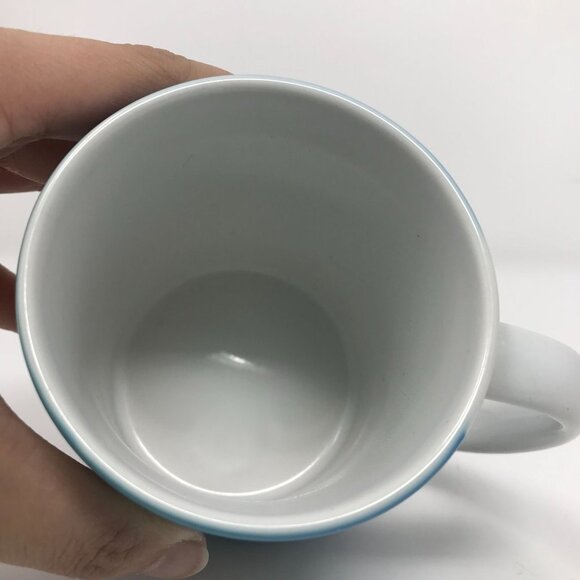 Set of 2 Coffee Mugs Sea Shells Blue Cups 12-14 Oz Tapered  Dames At Sea Broadway Musical Souvenir Collectible Blue Coffee Cup Mug